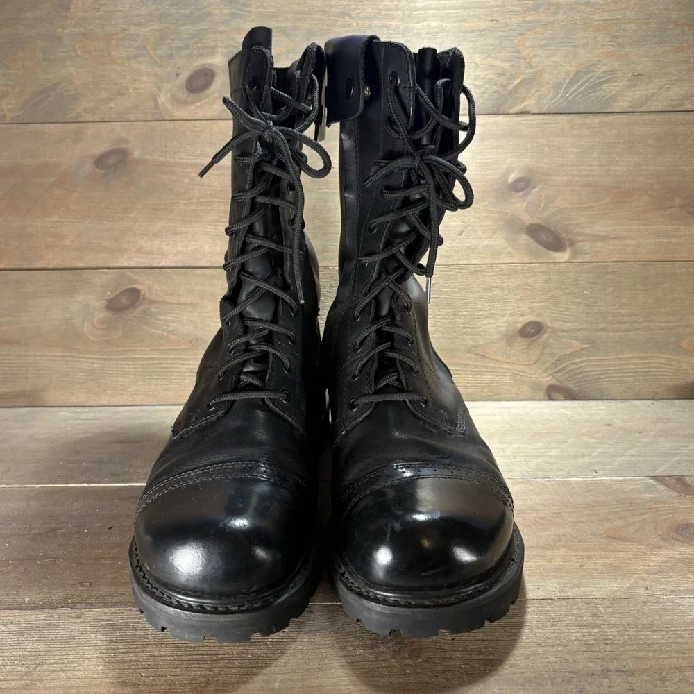 Bates Mens size 12 shoes Black Leather Cap Toe Lace Up Tactical Combat Boots